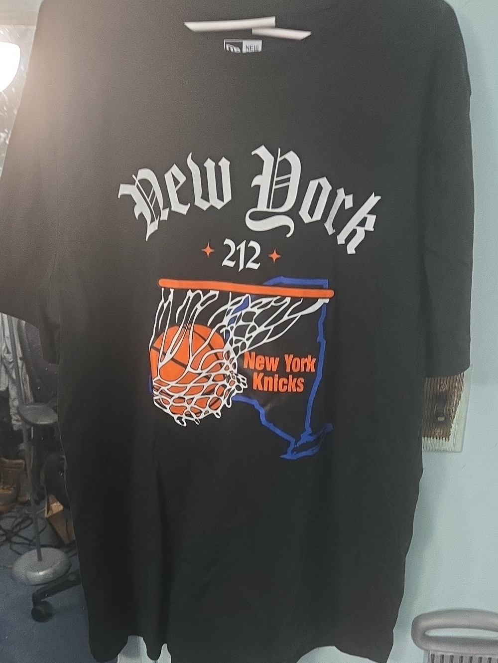 New Era Black Logo Crewneck Tee